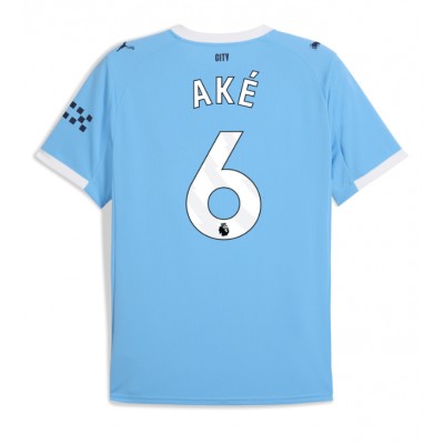 Moški Nogometni dresi Manchester City Nathan Ake #6 Domači 2025-26 Kratek Rokav Moški Nogometni dresi Manchester City Nathan Ake #6 Domači 2025-26 Kratek Rokav